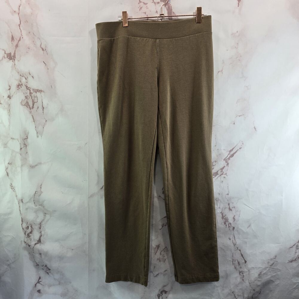 J Jill Leggings Womens Small Brown Tan Pull On Pants High Rise Slim Leg Straight